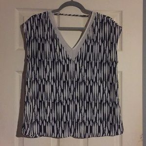 Deep front and back v blouse